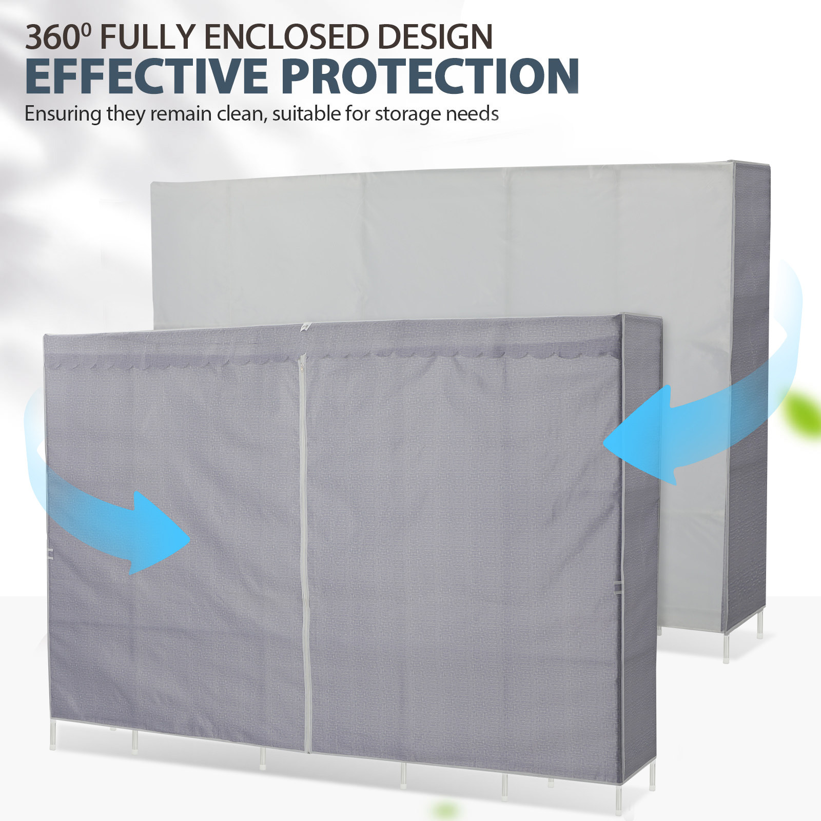 رف ملابس بغطاء، خزانة ملابس قم - مراجعة Wardrobe Closet Portable Fabric Cover وسعره
