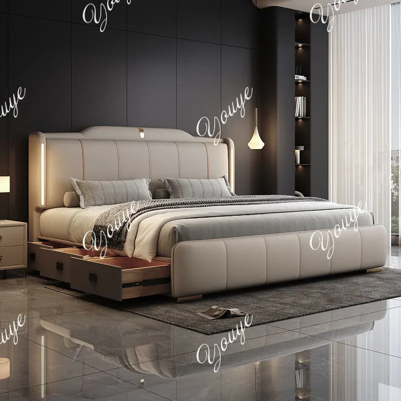 XM 180x200 سم إطار سرير مزدوج  - مراجعة King Size Bed Frame With Storage Drawers وسعره