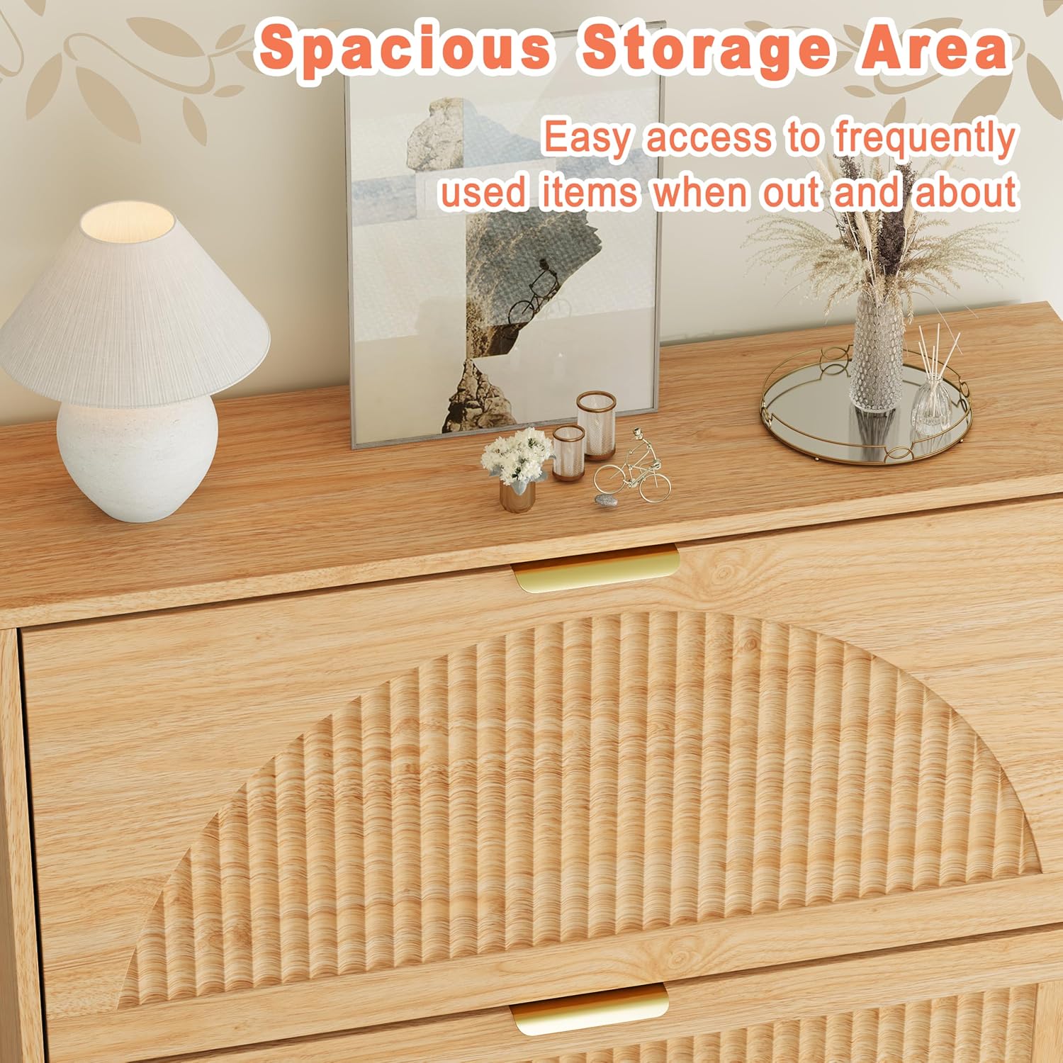 خزانة أحذية خشبية بـ 2 درج قاب - مراجعة Shoe Rack Cabinet Narrow Entryway وسعره