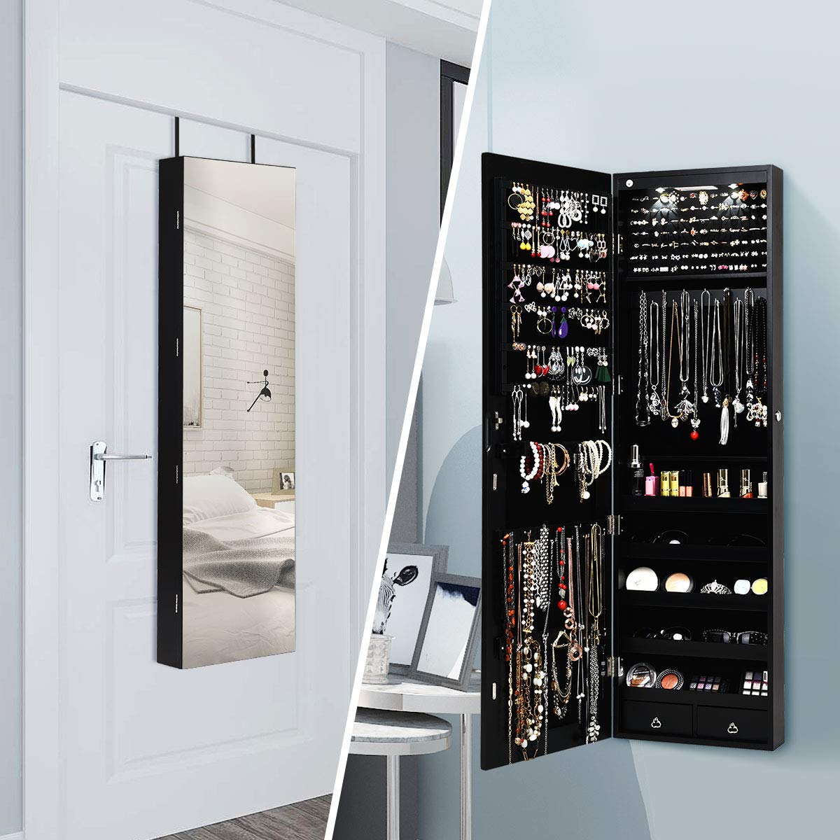 خزانة مجوهرات يمكن تركيبها على - مراجعة Full Length Mirror Jewelry Armoire وسعره