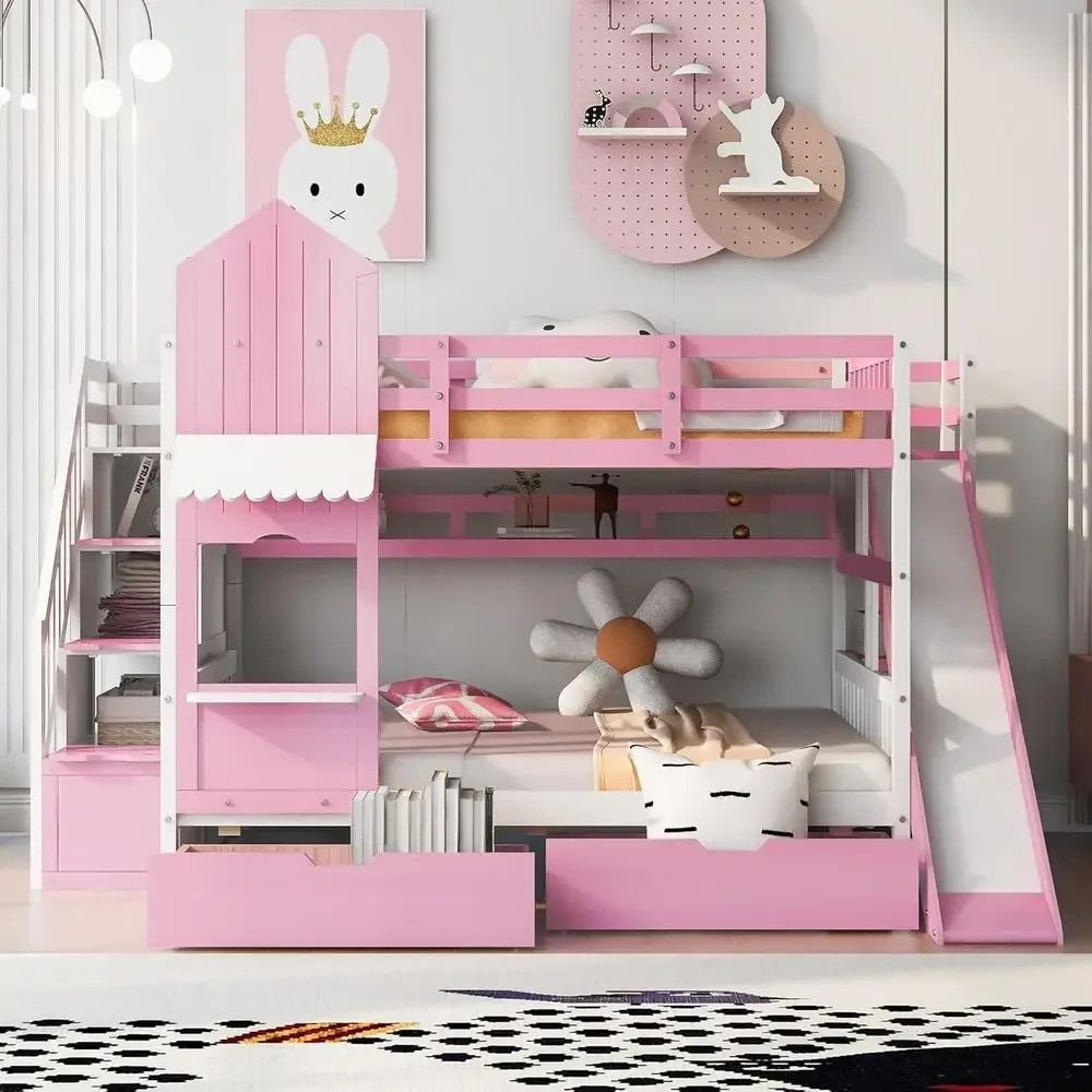 سرير بطابقين للأطفال مع درج، و - مراجعة Bunk Bed With Stairs And Slide وسعره