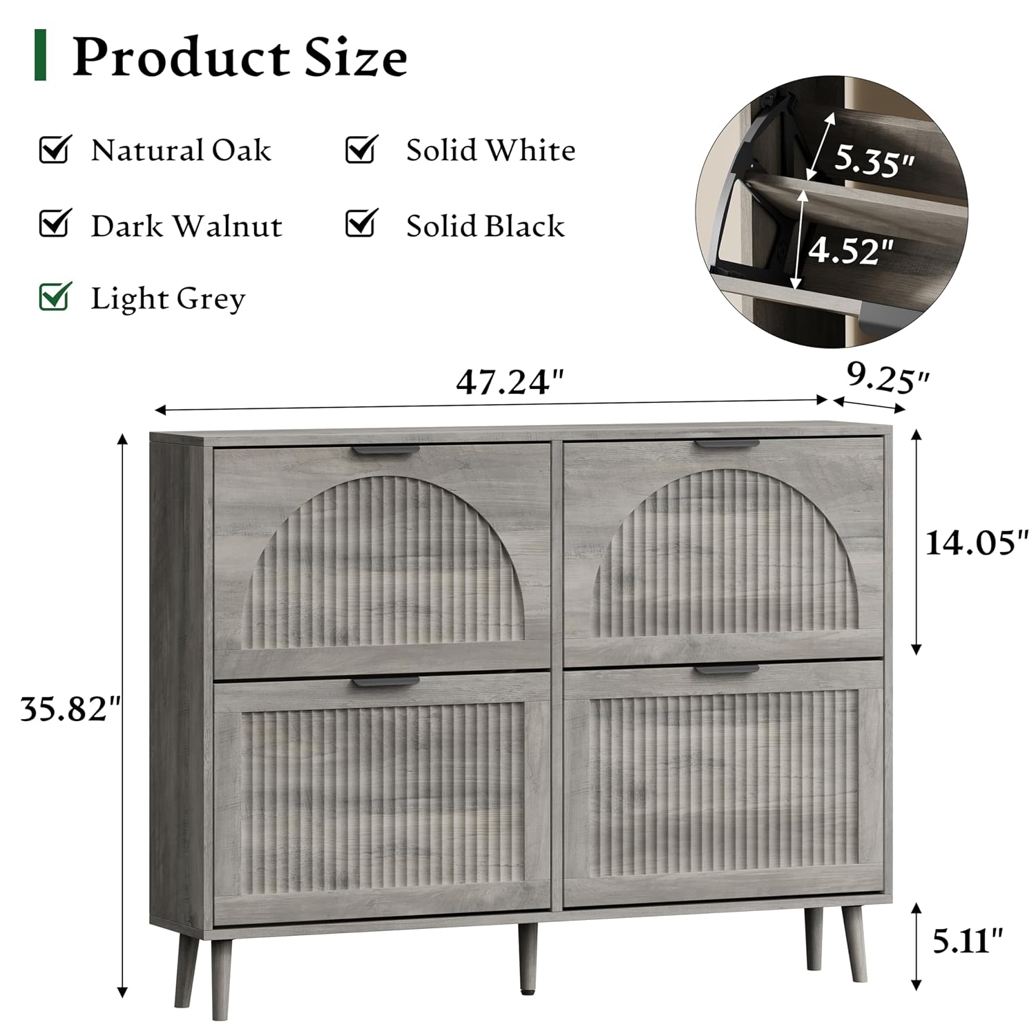 خزانة أحذية خشبية بـ 4 أدراج ق - مراجعة Shoe Rack Cabinet Narrow Entryway وسعره