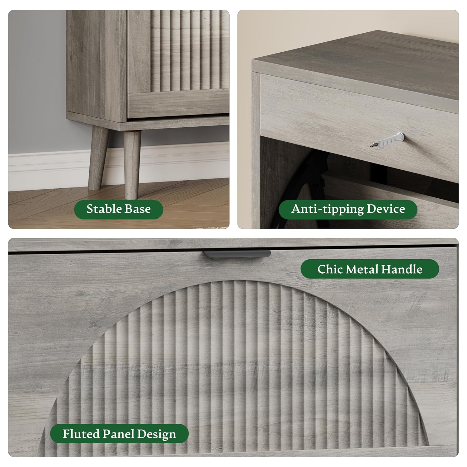 خزانة أحذية خشبية بـ 4 أدراج ق - مراجعة Shoe Rack Cabinet Narrow Entryway وسعره